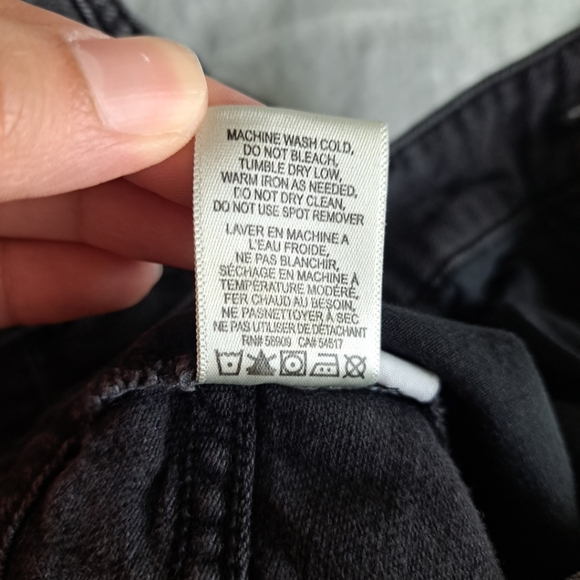 Cloth & Stone Size 25 Distressed Straight Leg Jeans Raw Hem Legacy Wash Black - Picture 10 of 15